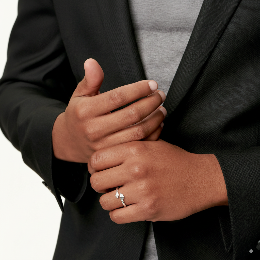 Verstellbarer Umarmungsring aus Silber