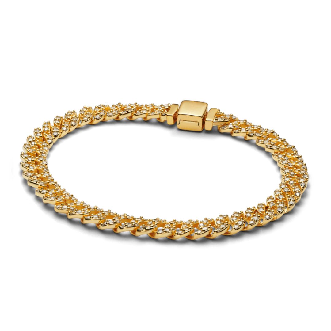 Pave Cuban Armband | Gold