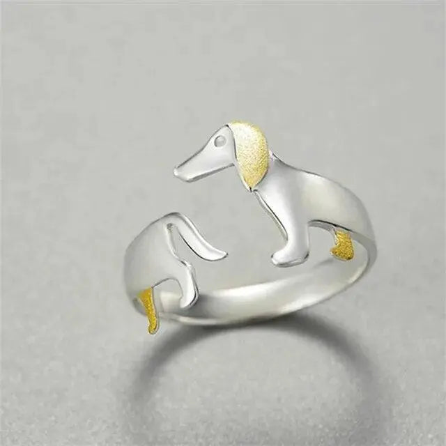 925er Sterlingsilber-Dackelring