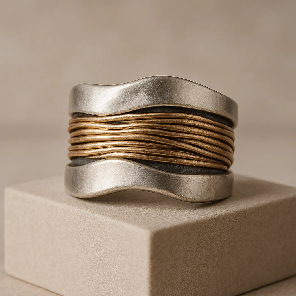 Vintage-Draht-Ring aus versilbertem Gold