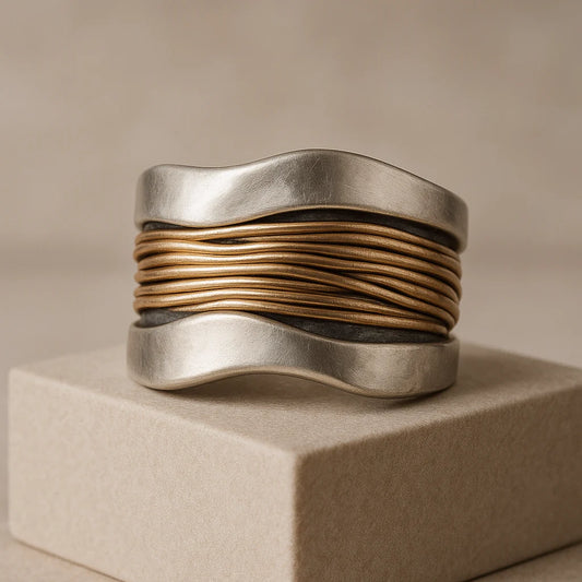 Vintage-Draht-Ring aus versilbertem Gold