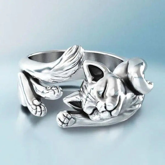 Vintage Silberkatzenring