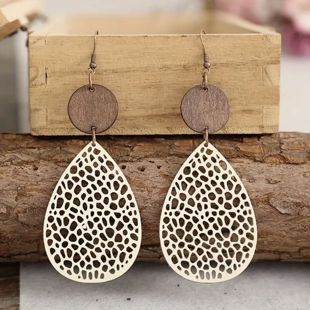 Leder-Hängende Ohrringe