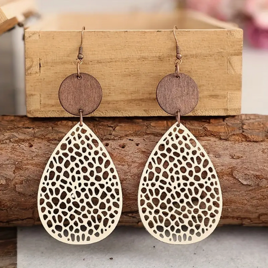 Leder-Hängende Ohrringe