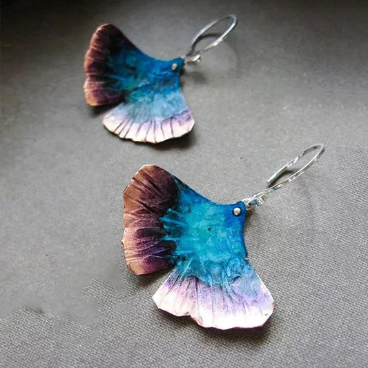 Boho-Ohrringe mit blauem Schmetterling aus Sterlingsilber