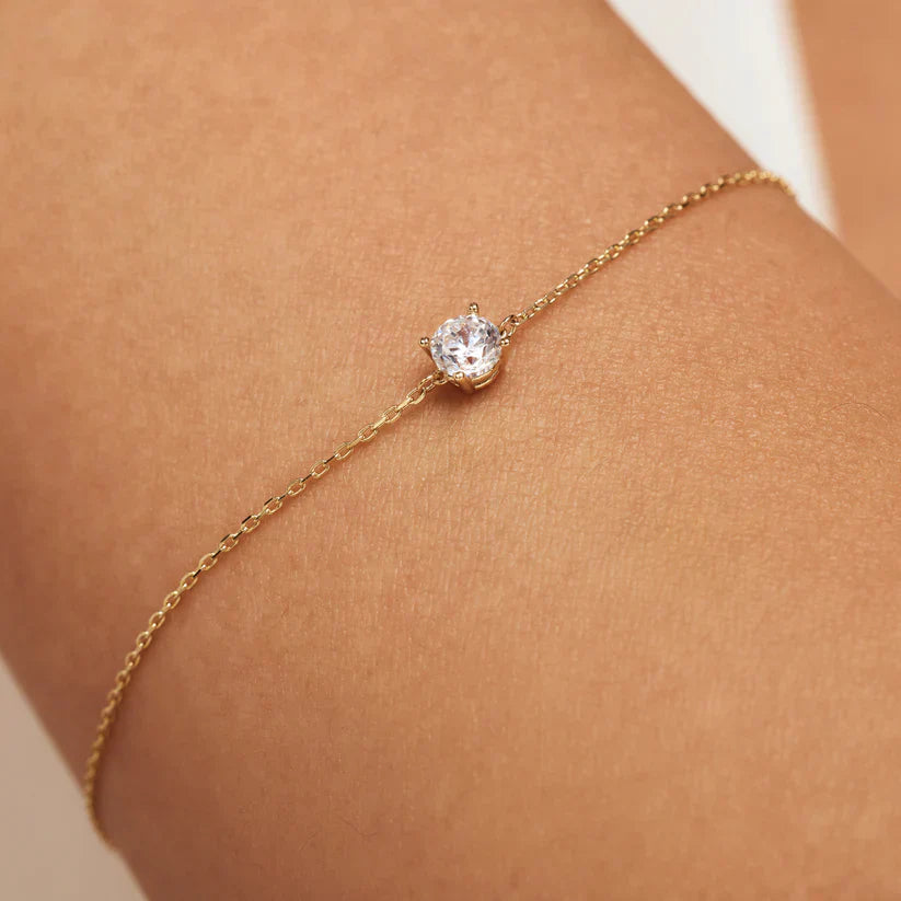 Cléa Moissanite-Steinarmband | Gold