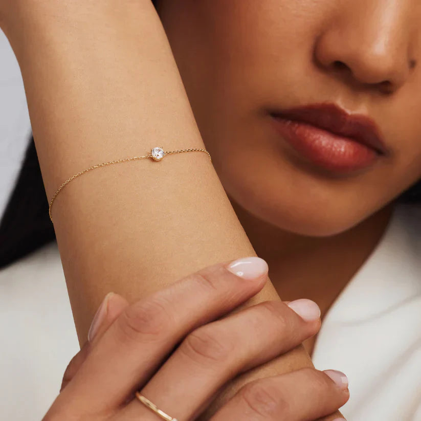 Cléa Moissanite-Steinarmband | Gold