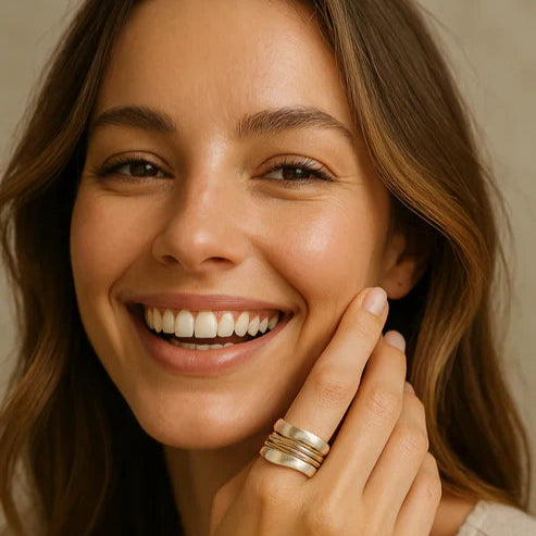 Vintage-Draht-Ring aus versilbertem Gold