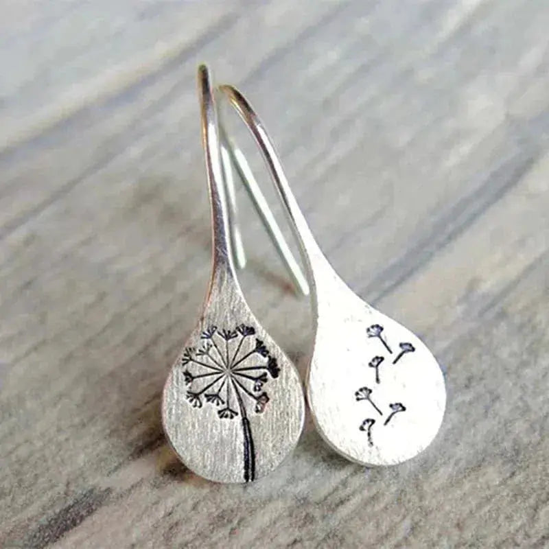 925er Sterlingsilber-Ohrringe mit Löwenzahnmotiv