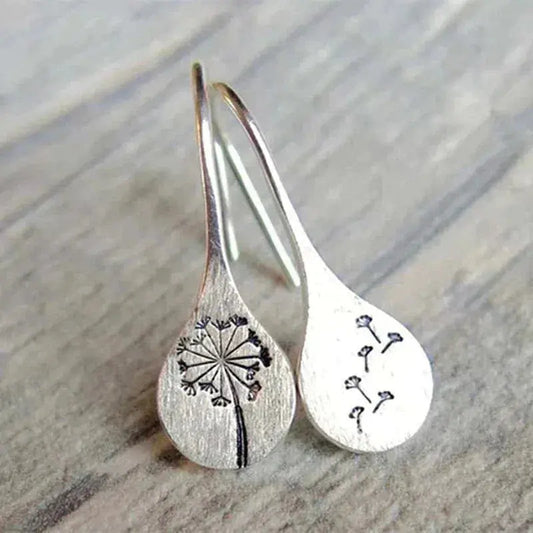 925er Sterlingsilber-Ohrringe mit Löwenzahnmotiv