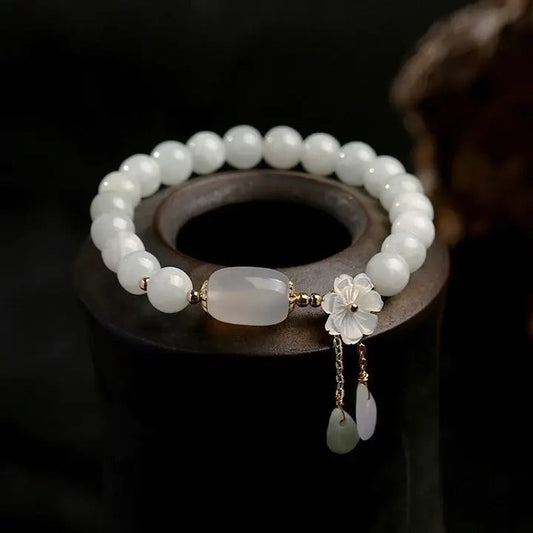 Aquamarin-Armband mit Perlen