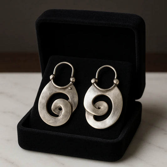 Unregelmäßige Vintage-Ohrringe aus Silber