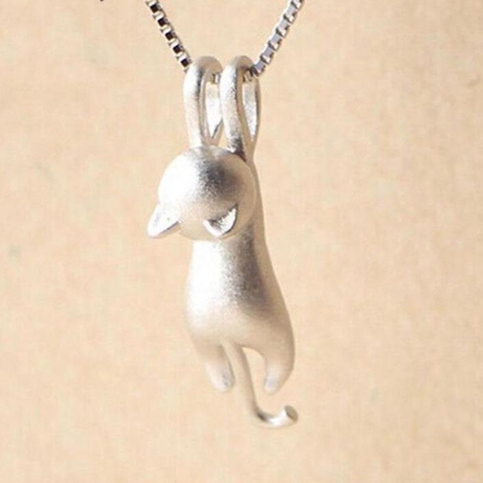 925er Sterlingsilber verspielte Kitty-Halskette