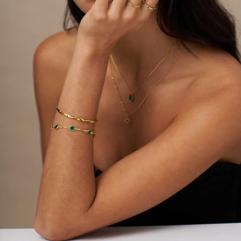 Smaragd-Gliederarmband | Gold