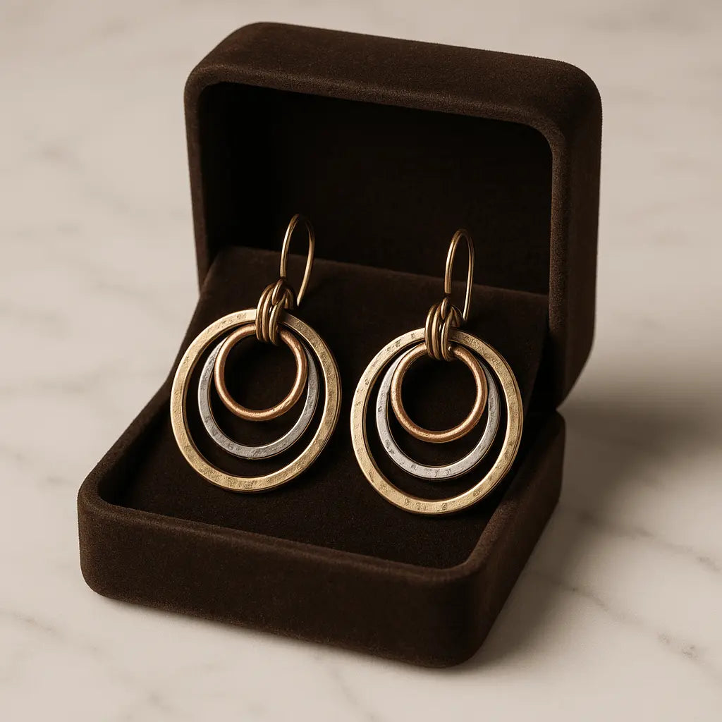 Vintage-Ohrringe aus Gold und Silber